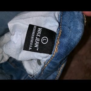 WAX Jean blue denim mini skirt